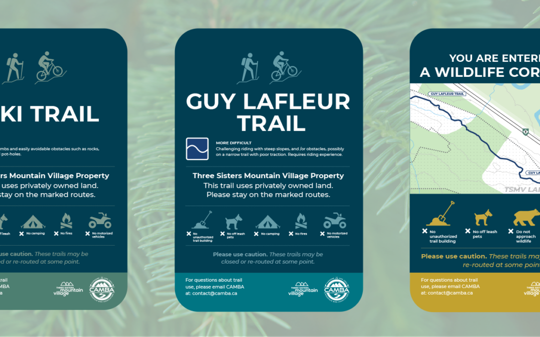 New trail signage being installed on TSMV lands thanks to support from CAMBA